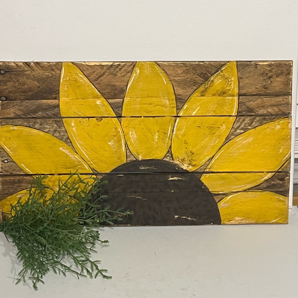 Rustic Sunflower Wooden Wall Art